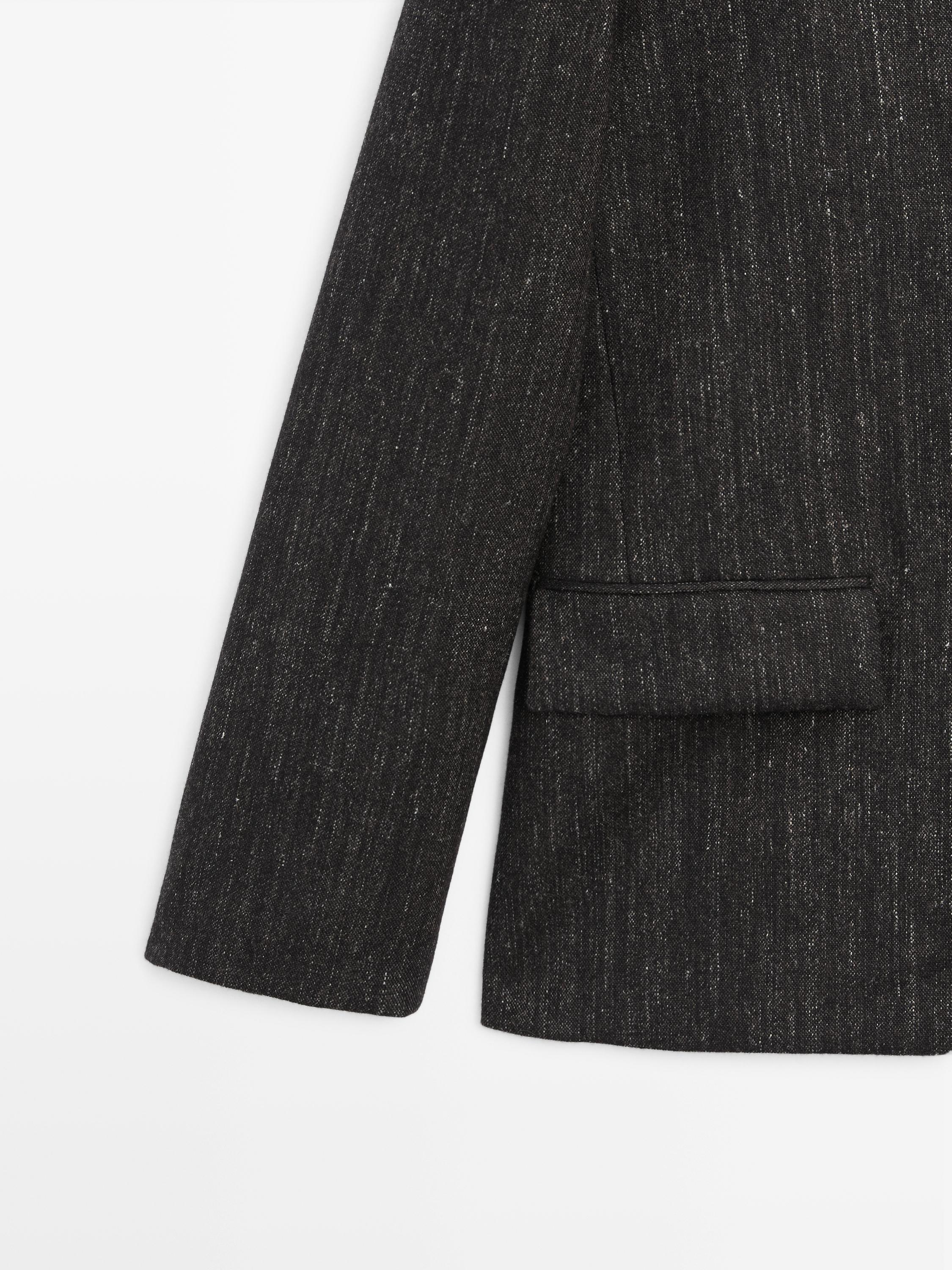 Flecked wool blend blazer